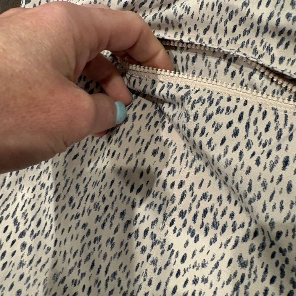 Lululemon Step Lively Crop Pants Dottie Dash Grain Black Drawstring Hem Size 6